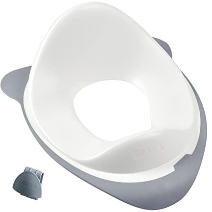 BÉABA, Réducteur de Toilette, Rehausseur WC Enfant Siège de Toilette avec crochet de fixation, Conception Antidérapants ergonomique , Facile d'entretien, Light Mist