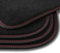 Bär-AfC Auto Fußmatten Premium passend für Hyundai I20 2008-2010, Autoteppiche Velours Schwarz, Nubuk Band Schwarz, Doppelnaht Rot + Rot, Set 4-teilig, HY04715