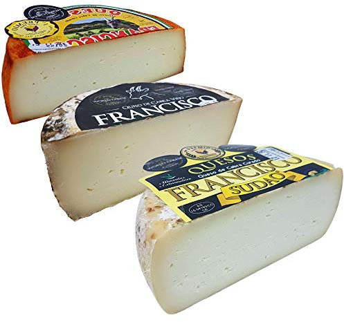 Lote Quesos Extremeños - Medio Queso Extremeño de Cabra al Pimentón - Medio Queso Extremeño de Cabra Sudao - Medio Queso Extremeño de Cabra Gran Selección - Peso Aproximado 400 gramos por unidad