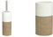 Sealskin Doppio - Escobilla De Baño con Soporte, Porcelana, Color Beige, 10.1 X 10.1 X 38.3 Cm + Vaso para Cepillo De Dientes Doppio, 6.9 X 6.9 X 12.6 Cm, Porcelana, Beige