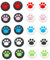 2xniedliche Katzenklaue Daumenstift-Griffe Kappe Joystick Kappe Thumbsticks Abdeckung für PS5 PS4 Slim Pro PS3 Xbox One X S Elite Switch Pro Xbox 360 Wiiu Controller Spiel Silikon Gummi Kappe (Blau 3)