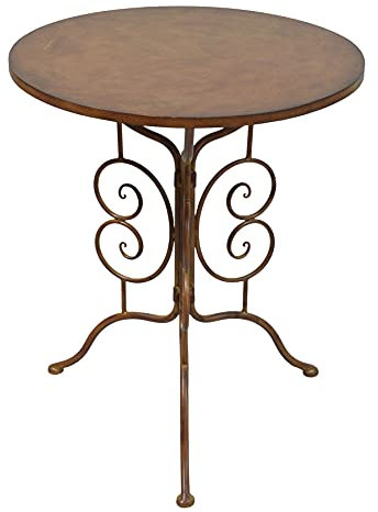 levandeo Tisch Gartentisch H72cm Garten-Deko Rund Eisen Rostdeko Rostoptik Garten-Deko Beistelltisch Braun Antik Edelrost