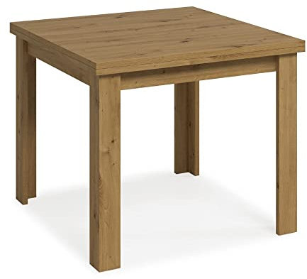 Mobelcenter, Mesa Comedor Cuadrada Extensible Artisan, Mesa Salón o Cocina, Color Artisan, Medidas: Ancho: 90 cm x Fondo: 90 cm x Alto: 76 cm, Ancho Mesa Extendida: 180 cm (1386)