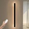 HMAKGG LED Lange Wandleuchte Villa Außenlampe mit Fernbedienung IP65 Wasserdicht Aussenleuchte Wand Schwarze Wandlampe Dimmbar für Gärten, Terrassen, Schlafzimmer Wohnzimmer Innen, 58W/100CM