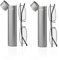 (2 Pairs) Lightweight Reading Glasses | Stylish Rectangular Metal Frames in Graphite with Slim Metal Tube Cases by eye-spec (+3.0)