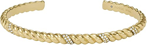 Fossil Armband Für Frauen, Länge: 175mm, Breite: 4.6mm Gold-Edelstahl-Armband, JF04169710