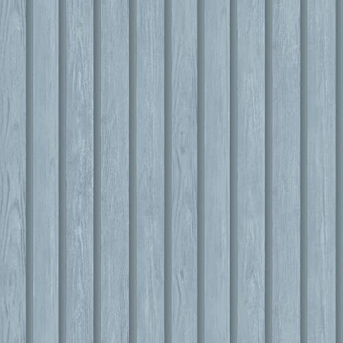 Holden Wood Slat Wallpaper Wooden Slats 3D Effect Blue 13302