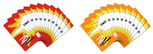 Limit Schulheft 10er Pack A4 Lineatur 22 - kariert 16 Blatt ohne Rand rot & Schulheft 100050511 10er Pack A4 Lineatur 26 - kariert mit Rand 16 Blatt orange