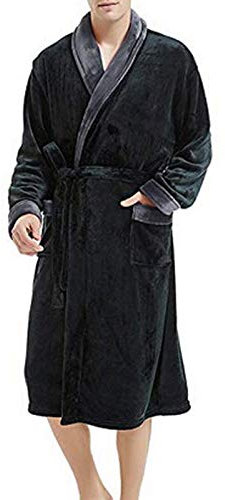 Alueeu Bademantel Herren XXXL Günstig Frottee Baumwolle Leicht Extra Lang Ohne Kapuze, Leicht Saunamantel Hausmantel Frotteemantel Negligee Bathrobe Morgenrock Kimono Pyjama Morgenmantel Nachtwäsche