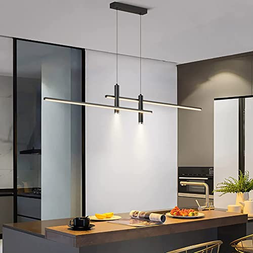Lanekd LED Pendelleuchte Dimmbar Esstisch Esszimmer Hängelampe Moderne Küche Hängeleuchtelampen Höhenverstellbar mit Fernbedienung Wohnzimmer Hängend Kronleuchter Lampe Büro Hotel Deko Lampe