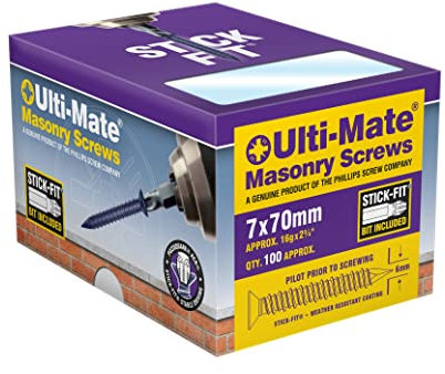 Ulti-Mate Concrete/Masonry Screws - 7.0 x 70mm (box of 100)
