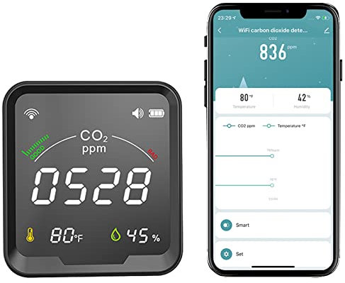 Air Quality Monitor, Wifi for TUYA for Smart Detector 3 In 1 Air Quality Air Tester with Alarm Clock