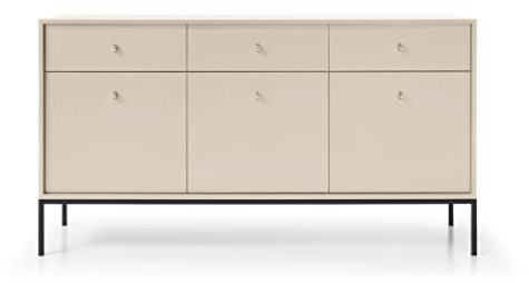 3E 3xE living.com Kommode Intensi im modernen Stil, Länge 154 cm, für Wohnzimmer, Schlafzimmer, Eingang, Büro (beige)