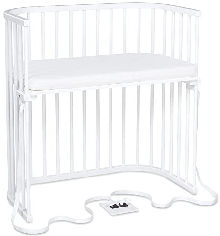 babybay Boxspring Beistellbett mit Matratze Classic Cotton Soft, weiß lackiert