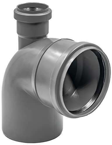 HT Tubo di derivazione arco DN 110 mm x 50 mm grigio | angolo di scarico plastica PVC PP (90° top)