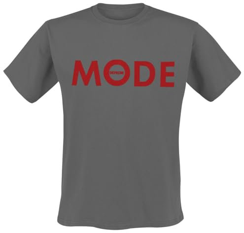 Depeche Mode Red Logo Männer T-Shirt Charcoal 4XL 100% Baumwolle Band-Merch, Bands, Nachhaltigkeit