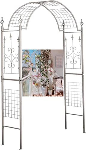 Garden Elegant Rose Arch Decorative Garden Arch Trellis for Climbing Plants Trellis Width 130 cm / 140 cm (Colour: Black, Size: 130 x 230 x 40 cm)