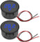 Greluma 2 Piezas Voltímetro digital de 4-100 V DC, medidor de voltaje de 2 cables, detector de calibre de voltios para motocicleta, camión, caravana, marina
