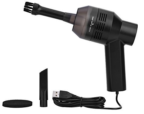 Cyrank Tastatur-Staubsauger, Tragbarer USB-Schreibtisch-Krümel-Staubreiniger, Druckluft-Staubsauger Für Laptop-Desktop-PC, Haare, Krümel, Radiergummi-Schrott(Schwarz)