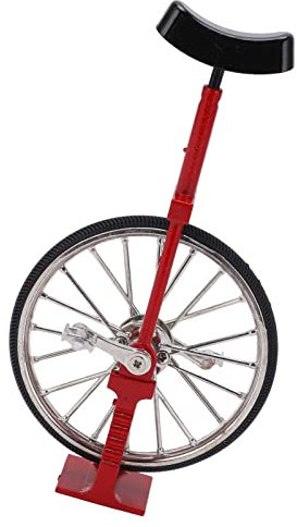 Fdit Einrad-Modell, Ornamente, Modelle, Tische, Spielzeug, Legierung, Strukturierte Legierung, Modell, Bücherregale, Dekoration, DIY-Modell, Mini-rotes Fahrrad