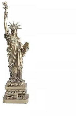 FAcoLL Lady Liberty Figur Skulptur Amerikanische Deko Home Wohnzimmer Esszimmer Desktop Statue Kunstwerk 38X9,5cm(Gold)