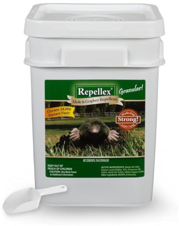 Repellex 10545-SCP - Repellente per talpe, 10,9 kg, con granulo, colore: nero