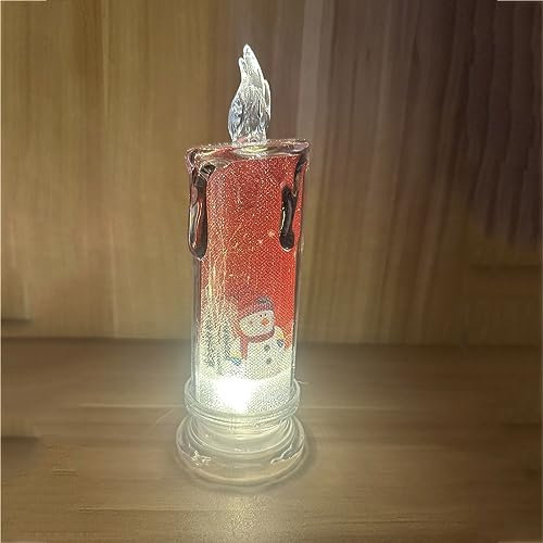 Weihnachtsdeko Led Kerzen, 6x18cm Led Kerzen Flackernde Flamme, Weihnachts Drucken Warmes Licht Led Kerze, Elektrische Kerzen, Flammenlose Kerze für Christmas