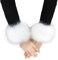 Lina & Lily Damen Winter Armstulpen Manschetten Pulswärmer Kunstfell (Weiß)