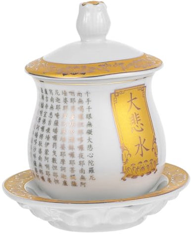 DECHOUS Buddhistischer Wasseropferbecher Zeremonielle Keramiktasse Für Rituale Und Dekoration Für Altar Und Tempelanwendungen