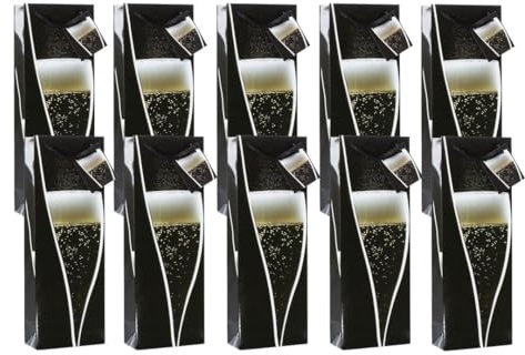 Laro Premium Weinflaschentüten Geschenkverpackung Blumen 10-100 Stk, Anzahl:40, Muster Tüten:Sekt