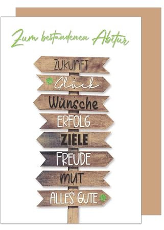 Edition Seidel Premium Glückwunschkarte zum Abitur mit Umschlag. Abiturkarte Grußkarte Billet Karte mit Spruch Abi Abschluss Feier Prüfung Jugendliche Jugendlicher (PR142 SW024)