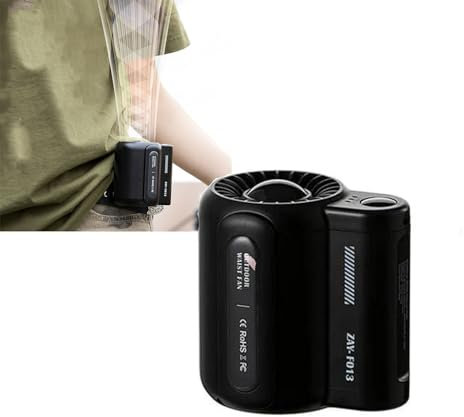 Ventilador portátil con clip de refrigeración, ventilador de cintura USB, ventilador con clip fresco debajo de la camisa, mini ventilador portátil personal for camisa, ventilador de camiseta for exter