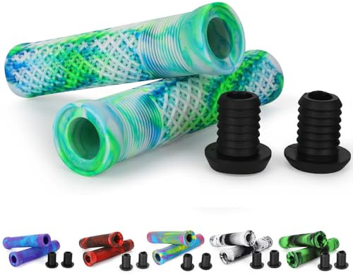 Scooter Griffe - 145mm Stunt Scooter Fahrrad Griffe Grips Lenkergriffe - Mixed Color Lenker Griffe für Stunt Scooter BMX MTB Bike (Z Mixed Green)