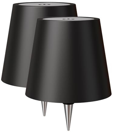 nulmvic Wireless Bottle Lamp Shade - Portable LED Wine Bottle Lamp with Stopper, 3 Color Stepless Dimming Rechargeable Touch Wine Bottle Lights for Any Liquor Bottle Bars Restaurants (Black, 2PC)