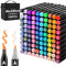 MarkMuse 100+2 Alkohol Stifte Set, Meißel & Feine Verdoppelt Marker Stifte Filzstifte, 2 Sekunde Schnell Trocknende Alkohol Marker mit Anti-Seepage Abstandshaltern für Malerei, Design, Manga