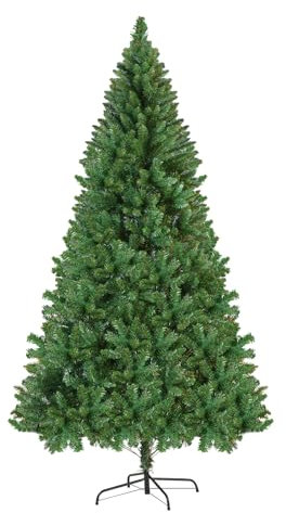 Albero di Natale artificiale da 1,2 m a 2,4 m, albero di Natale finto con rami realistici e supporto in ferro staccabile, albero sottile per casa, ufficio, feste, decorazione per interni ed esterni,