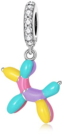 Ballon Hund Anhänger Charm 925 Sterling Silber Charm passend für Pandora Armband Halskette