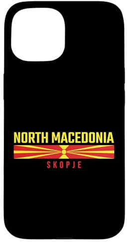 Hülle für iPhone 15 Mazedonische Flagge, Nordmazedonien - Skoda in Großbuchstaben