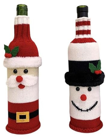 Festive Father Christmas & Snowman Bottle Cover