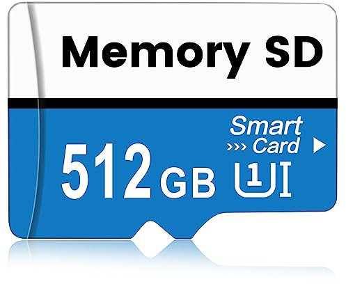 Scheda SD 512GB, kacbuy Scheda di Memoria Alta Velocità SD Card Ultra-HD Scheda TF Grande Capacità Memory Card con Dash Cam/Laptop/PC (512 gb)