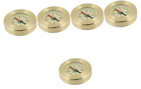 Yardwe 5St Kompass Sonnenuhr Wandthermometer Stangen Messing Golden