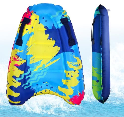 Bodyboard, aufblasbare Body Boards mit 2 Griffen Graffiti faltbar Strandbodyboard Leichtes tragbares Sommerschwimmen schwimmendes Surfbrett für Kinder, Jugendliche und Erwachsene