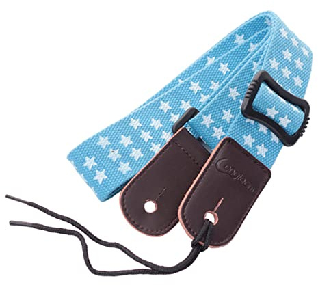 Verstellbarer mit Ukulelengurt Lederkopf Baumwolle für Spieler | Leder und Baumwolle, Hohe Stabilität, Praktische Tragehilfe, Passend für Ukulele, Verstellbare Länge