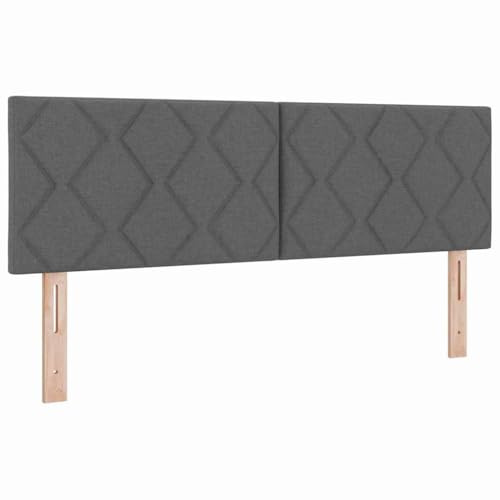vidaXL Stoffkopfteil Geometrisch mit Kopfteil Dunkelgrau 144 cm Stoff, Verstellbares, modernes rechteckiges Polsterkopfteil, stylisches, platzsparendes Design für Dein Schlafzimmer
