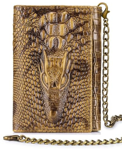 STEELLION Men's Trifold Wallet, Cowhide, 11 Card Slots, ID Window, RFID
