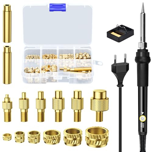 139 Stück Gewindeeinsätze Lötspitzen Set,Gewindeeinsatz M2/M3/M4/M5/M6/M8,Temperatur Einstellbar Lötkolben,Kompatibel mit 3D Drucker Zubehör
