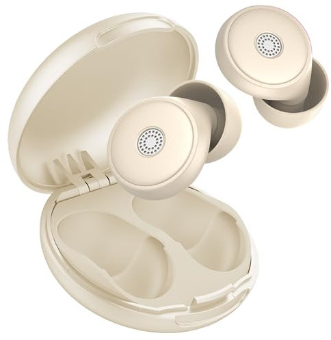 Ear Plugs for Sleep Noise Cancelling -45dB, Customized Soft Earplugs for Concert, Reusable Ear Plug for Noise Reduction with Case & 8 Eartips, for Sleep, Concert, Working, Studying (Off White)