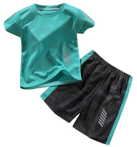 Tilozs Kinder Trainingsanzug Jungen Set 2-Teilig Jogginganzug Sommer Schnelltrockend Casual Klamotten