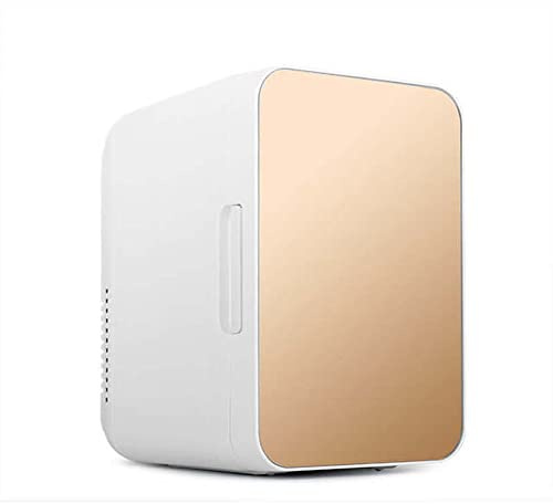8l Mini Nevera Refrigerador De Bebidas Para El Cuidado De La Piel Portátil Con Función De Enfriamiento Y Calentamiento Para Automóviles, Dormitorio, Cosméticos, Medicamentos, Hogar Y Viaje AC+DC(Gold)