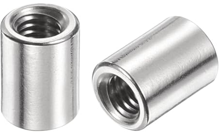 QUARKZMAN 12 Stück M6 Runde Verbindungsmutter 304 Edelstahl Kupplungsmutter Einschraubmutter 15mm/0.59 Länge Hülsenstangen Bolzenmutter für Halterung M6x15x10mm